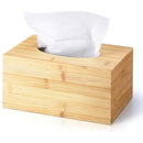 Tissue Box Holder, Modern, Minimalist, and Durable Wooden Bamboo Tissue Box with Sliding Bottom, Easy-Refill Premium-Quality Bamboo Tissue Box Cover, , Rectangular