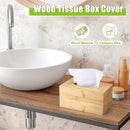 Tissue Box Holder, Modern, Minimalist, and Durable Wooden Bamboo Tissue Box with Sliding Bottom, Easy-Refill Premium-Quality Bamboo Tissue Box Cover, , Rectangular
