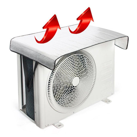 Fire Resistant AC Unit Protective Cover, Aluminum Foil Bubble Film Shield, Waterproof Sunproof Outdoor Air Conditioner Cover for Energy Efficiency