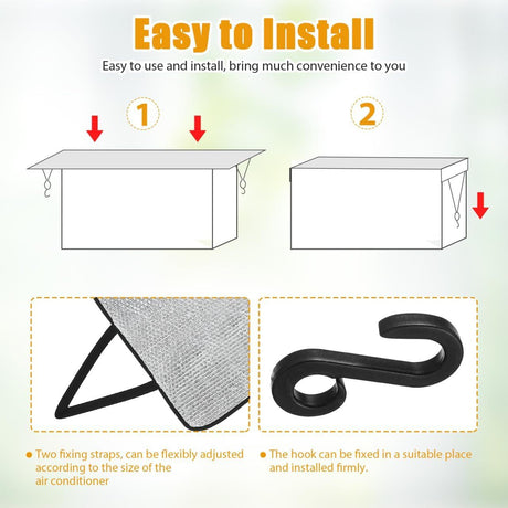 Fire Resistant AC Unit Protective Cover, Aluminum Foil Bubble Film Shield, Waterproof Sunproof Outdoor Air Conditioner Cover for Energy Efficiency