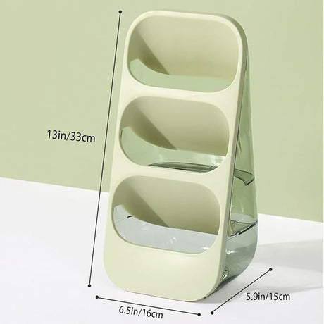 3-Tier Large Capacity Kitchen Utensil Organizer – Minimalist Desktop Storage Box for Kitchen, Bedroom, Living Room & More (Green)