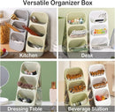 3-Tier Large Capacity Kitchen Utensil Organizer – Minimalist Desktop Storage Box for Kitchen, Bedroom, Living Room & More (Green)