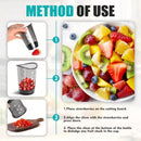 Fruits Slicer Cup,Fruit Slicing Cup with Removable Blade-Strawberry, Banana, Cucumber, Egg, Onion Slices with Push Plate,Rapid & Safe Slicing Kitchen Gadgets