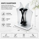 Knife Sharpener - Stainless Steel & Tungsten Carbide Self-Adjusting Knife Sharpeners for Kitchen Knives, Efficiently Repairs, Sharpens, Hones, and Polishes Blades(Sliver)