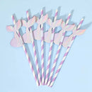 50pcs, Mermaid Purple Honeycomb Paper Straws, 7.72inch Disposable Straw, Little Mermaid Theme Birthday Decoration Gifts, Wedding Birthday Supplies Dining Drink Paper Straws