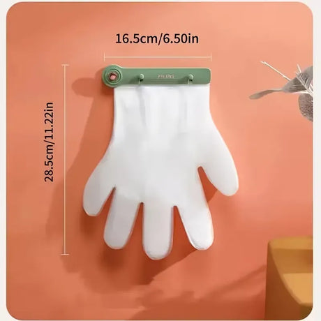 Kitchen Wall Hanging Glove Organizer Set, 200Pcs Lazy Disposable Gloves with 1pc Green Glove Clip Rack for Restaurant, Hotel, Household Cleaning