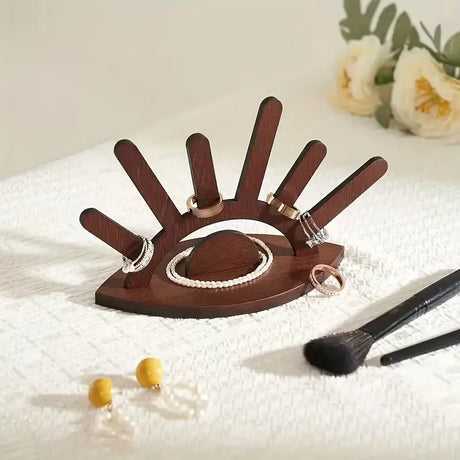 Wooden Ring Holder, Evil Eye Ring Display Wood Ring Stand, Cute Jewelry Display for Ring Display Stand, Christmas Birthday Engagement Gift for Women Her