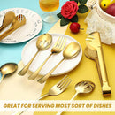 8Pcs Stainless Steel Serving Utensil Set, Spoon Colander Fork Food Tong For Home Restaurant Buffet
