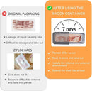 Bacon Container for Refrigerator,2 Pack Holder for Fridge, Deli Meat Box,304SS Airtight Food Storage Container,Stackable Refrigerator Organizer with Locking Lid (BPA Free)
