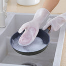 3 Pairs Random Color Plastic Non-Slip Cleaning Gloves for Kitchen Dishwashing, Washing Clothes & Vegetables