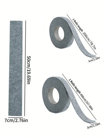 1 Roll 7cm*50cm Gray Self Adhesive Felt Moisture Absorbing Strip, Window Condensation Prevention Sealing Tape