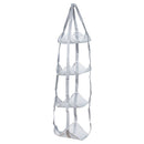 4-Tier Hanging Mesh Ball Storage Organizer, Basketball Storage for Sports Balls & Helmets, Space-Saving Hanging Ball Holder for Garage, Basement, Bedroom (Grey)