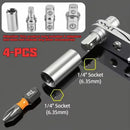 4pcs Socket Adapter Set, Extension Wrench Adapter, Ratchet Wrench Socket Adapter, 1/4", 3/8", 1/2" Drive Size Converter-With Ended Heads, Suitable for Power Drill Bits And Wrenches