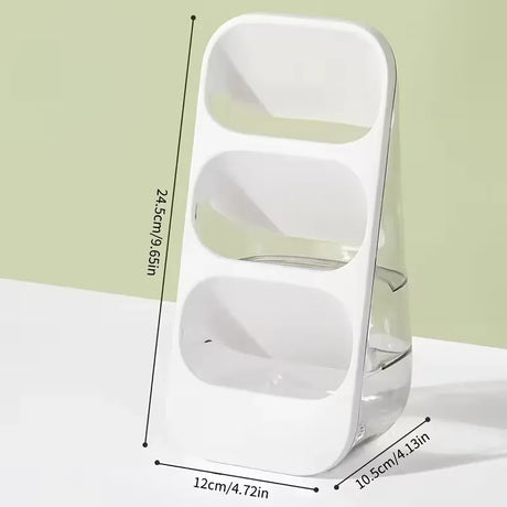 3-Tier Large Capacity Kitchen Utensil Organizer – Minimalist Desktop Storage Box for Kitchen, Bedroom, Living Room & More (White)