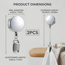 2PCS Kitchen Towel Clips, Expandable Towel Holder, Towel Grabber, Towel Clips for Bathroom, No Drill Installation, Durable Material for Kitchen and Bathroom Organization