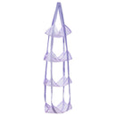 4-Tier Hanging Mesh Ball Storage Organizer, Basketball Storage for Sports Balls & Helmets, Space-Saving Hanging Ball Holder (purple)