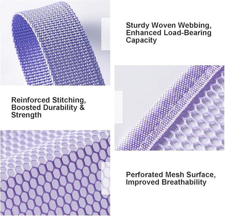 4-Tier Hanging Mesh Ball Storage Organizer, Basketball Storage for Sports Balls & Helmets, Space-Saving Hanging Ball Holder (purple)