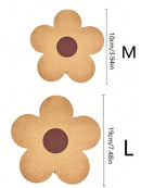 1Pc M Size 10cm Flower Wooden Heat Resistant Insulation Mat, Table Pot Pad For Wedding Christmas Gift