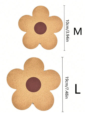 1Pc M Size 10cm Flower Wooden Heat Resistant Insulation Mat, Table Pot Pad For Wedding Christmas Gift