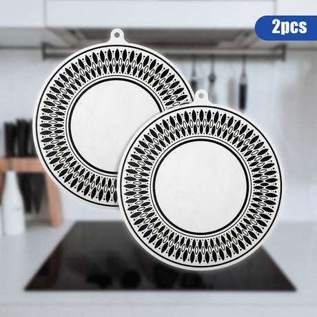 4pc Round Induction Cooktop Protector Pad, Anti-Slip Silicone Induction Cooktop Cover Magnetic Stove Scratch-Resistant