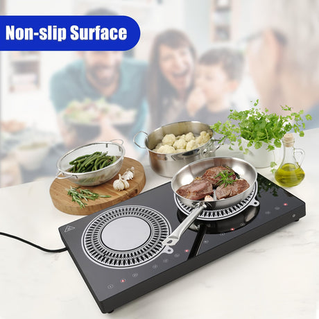 4pc Round Induction Cooktop Protector Pad, Anti-Slip Silicone Induction Cooktop Cover Magnetic Stove Scratch-Resistant