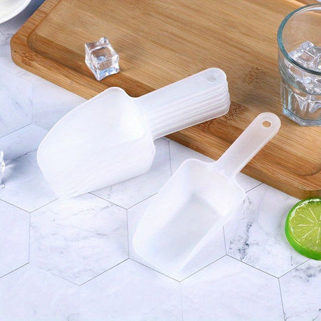 4pcs Plastic Ice Scoop, Kitchen Ice Scooper for Ice Maker Freezer and Bar Scoop for Candy, Beach