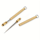 2pc Portable Stainless Steel Toothpick, Reusable Pocket Toothpick with Key Chain Dental Picks for Outdoor Camping, Golden
