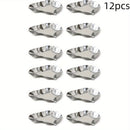 12pcs Stainless Steel Oyster Shells Reusable Food Shell Pans Clam Grilling Shells for Cooking Seafood Scallop Shrimp