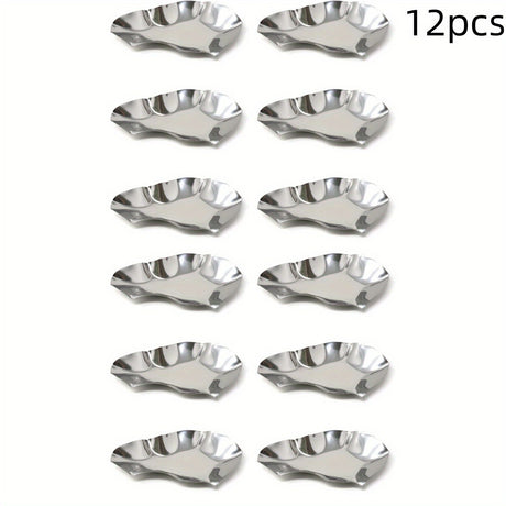 12pcs Stainless Steel Oyster Shells Reusable Food Shell Pans Clam Grilling Shells for Cooking Seafood Scallop Shrimp