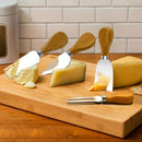 4 PCS Cheese Knife Set for Charcuterie Board, Wood Handle Stainless Steel Cheese Slicer & Cutter Utensils with Mini Knife, Butter Knife, Fork