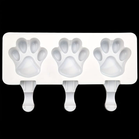 2pc Cat Paw Popsicle Mold, Silicone Ice Cream Mold Summer DIY Kitchen Mold, White (Stick Not Included)