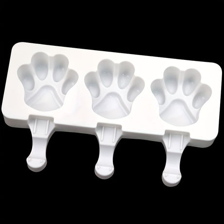 2pc Cat Paw Popsicle Mold, Silicone Ice Cream Mold Summer DIY Kitchen Mold, White (Stick Not Included)