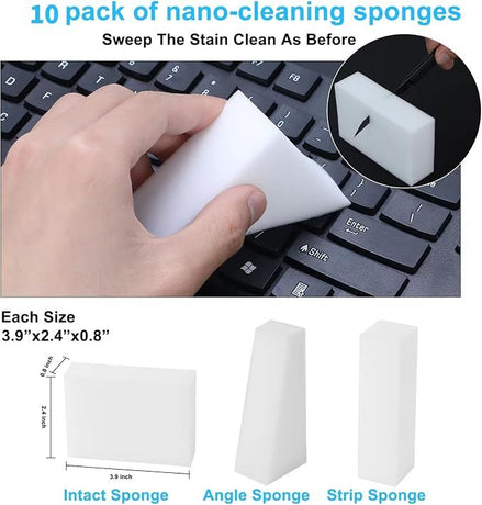 2X Density Magic Sponge Eraser,Multi-Functional Household Cleaning Kitchen Dish Sponge for Furniture,Extra Thick and Long Lasting Melamine Cleaning Sponges(10)