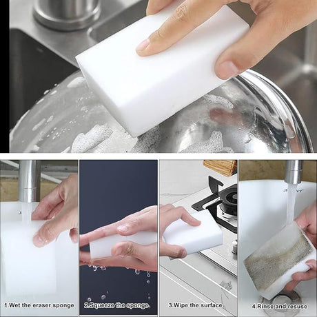 2X Density Magic Sponge Eraser,Multi-Functional Household Cleaning Kitchen Dish Sponge for Furniture,Extra Thick and Long Lasting Melamine Cleaning Sponges(10)