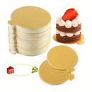 100pcs Mini Round Golden Cardboard Cake Base, Disposable Cupcake Boards 3.5in/9cm for Wedding Birthday Party