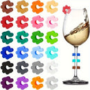 24pcs Vibrant Silicone Wine Glass Markers, Durable Reusable Drink Charms for Parties Events Cocktails Champagne