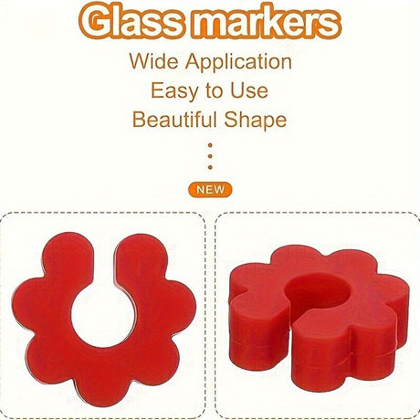 24pcs Vibrant Silicone Wine Glass Markers, Durable Reusable Drink Charms for Parties Events Cocktails Champagne
