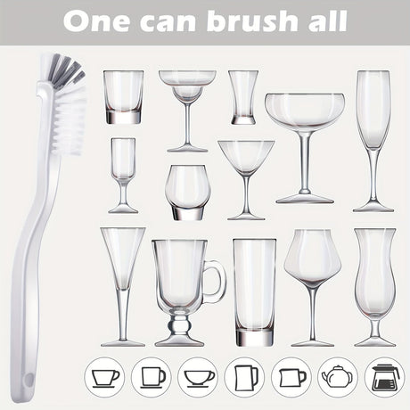 5Pcs Dish Brush Bottle Bathroom Scrub Brushes Kitchen Cleaning Brush Right Angle Kitchen Brush Sink Household Pot Pan Edge Corners Tile Lines Brush with Stiff Bristles