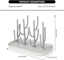 Countertop Bottle Drying Rack with Removable Base, Multi-purpose Detachable Storage Dryer Stand for Water Bottles Mugs and Small Gadgets, Gray