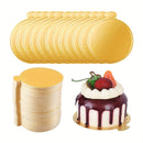 50pcs Mini Round Golden Cardboard Cake Base, Disposable Cupcake Boards 3.5in/9cm for Wedding Birthday Party