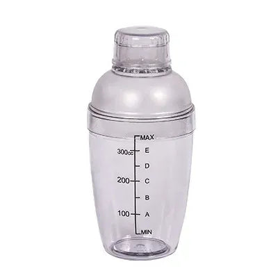 1PC Plastic Cocktail Shaker 300ml for Home Bar, Drink Mixing Utensil with Transparent and Black Scale