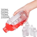 1PC Plastic Cocktail Shaker 700ml for Home Bar, Drink Mixing Utensil with Transparent and Black Scale