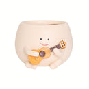 Resin Guitar-Shaped Succulent Plant Pots, Unique Irregular Design with Drainage Hole