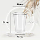 100pcs 350 ml Transparent Cups with Lids, Durable and Leak-Proof for Smoothies and Shakes lid with holes