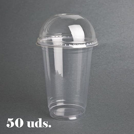 100pcs 350 ml Transparent Cups with Lids, Durable and Leak-Proof for Smoothies and Shakes lid with holes