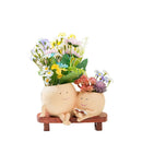 Smiling Face Planter with Mini Rocking Chair, Simulation Pot for Succulents, Indoor and Outdoor Garden Home Decor