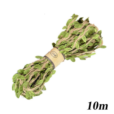 Natural Burlap Home Decoration Sticker, Craft Tape Artificial Leaf Jute Twine, 10 Meters Roll