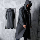 EVA Rain Jacket for Adults, Waterproof and Shockproof with Black Hood for Cycling and Outdoor Hiking L