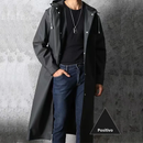 EVA Rain Jacket for Adults, Waterproof and Shockproof with Black Hood for Cycling and Outdoor Hiking L