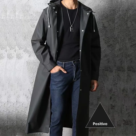 EVA Rain Jacket for Adults, Waterproof and Shockproof with Black Hood for Cycling and Outdoor Hiking L